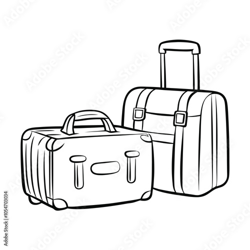 Travel Suitcase outline vector.