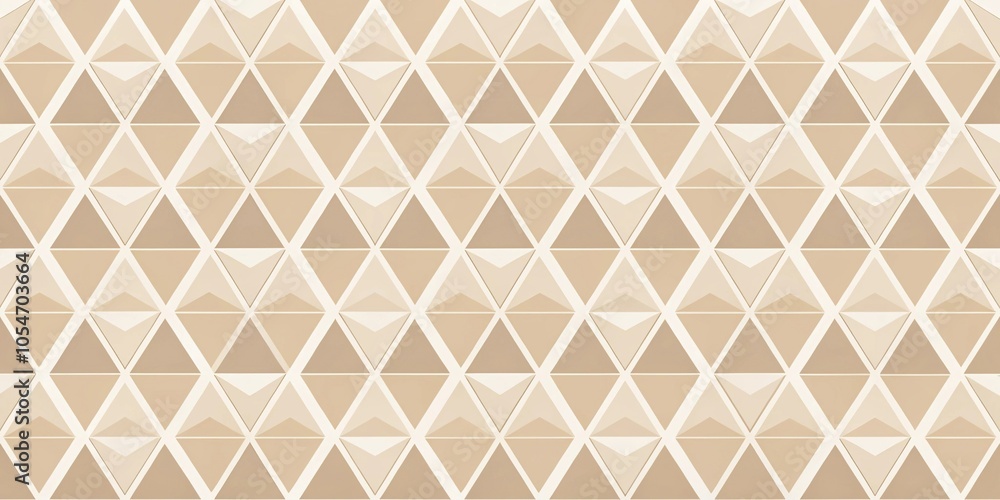 Naklejka premium Seamless minimalist pattern with subtle polygons and triangles in beige and cream background