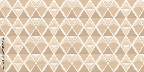 Seamless minimalist pattern with subtle polygons and triangles in beige and cream background