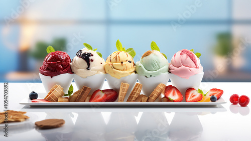 The Sweet Sensations Ice Cream Menu Template of Scooping Delight with Every Flavor. Ideal for ice cream shops, dessert bars, and cafes.

