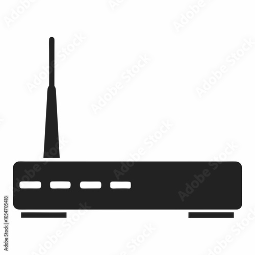 Router silhouette vector black on white background