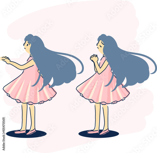 Faith and Desire Young Girl Reaching and Praying. Perfect for projects focused on hope, faith, and inner strength.