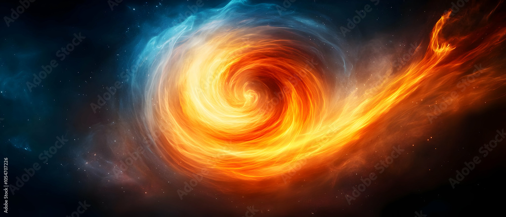 A mesmerizing spiral of vibrant colors resembling a cosmic vortex in a dark space backdrop. A mesmerizing spiral of vibrant colors resembling a cosmic vortex in a dark space backdrop.