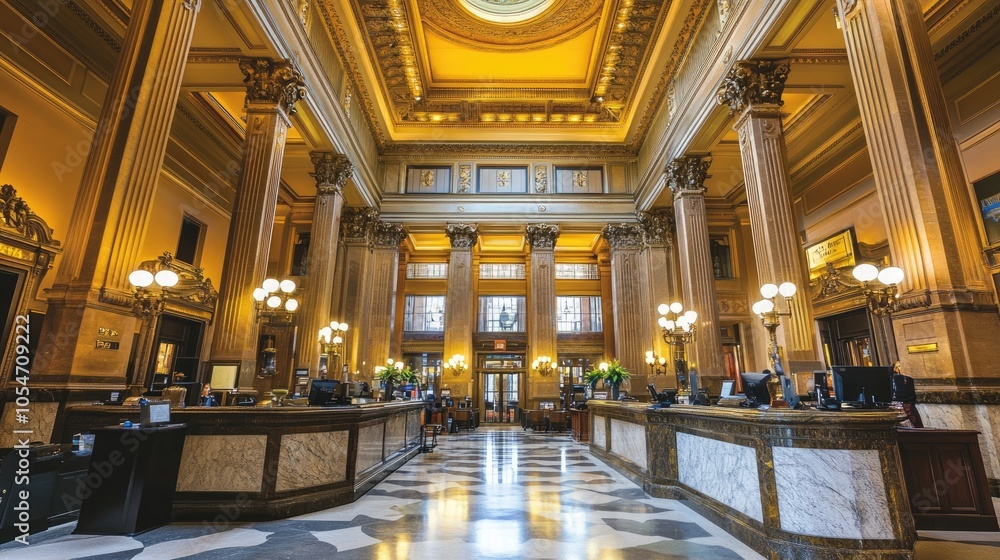 Obraz premium Grand Law Office Interior with Elegant Architecture