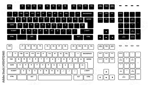 Computer Keyboards Buttons Vector Models 