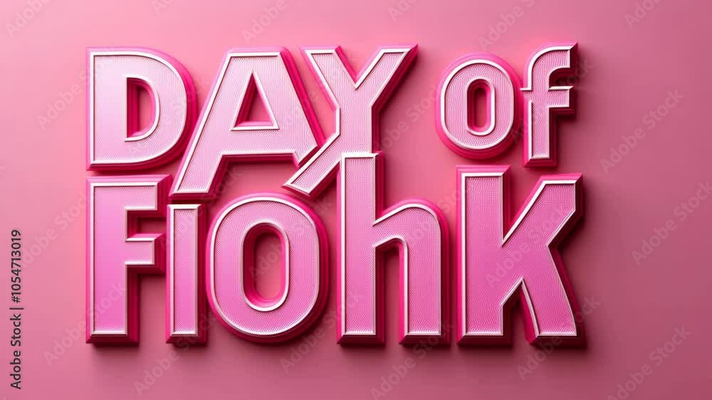 The phrase Day of Flohk is written in pink, three-dimensional letters against a pink background The phrase Day of Flohk is written in pink, three-dimensional letters against a pink background