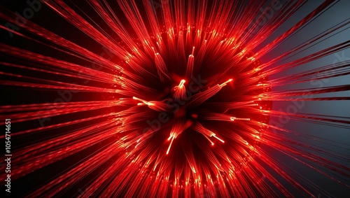 Fiber optic cables that light red photo