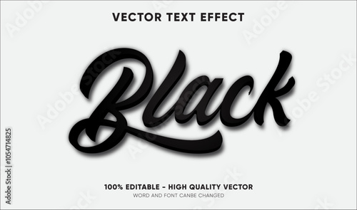 black editable text effect