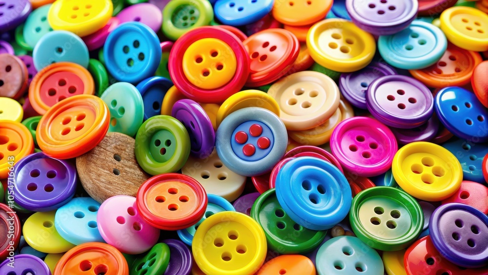 Close up image of vibrant colored buttons , sewing, fashion, accessories, crafts, variety, assortment, close-up Close up image of vibrant colored buttons , sewing, fashion, accessories, crafts, variety, assortment, close-up