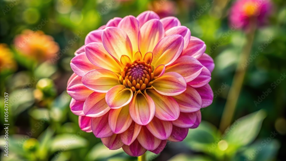 Pink and yellow flower in full bloom, spring, vibrant, colorful, flora, nature, garden, petal, blossom, botanical, beautiful Pink and yellow flower in full bloom, spring, vibrant, colorful, flora, nature, garden, petal, blossom, botanical, beautiful