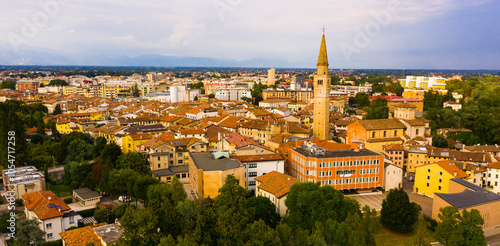 Aerial view of historical center of Pordenone with Duomo Concattedrale di San Marco in sunny autumn day, Italy photo