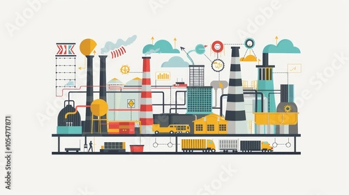 Minimal Industrial Design Infographic in Flat Style