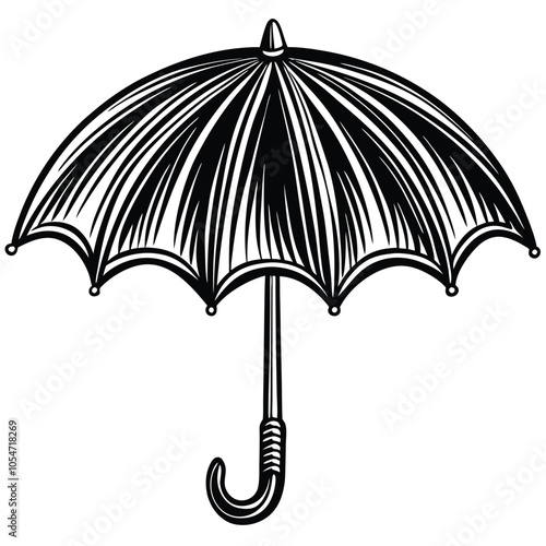 Umbrella vector silhouette icon with Transparent Background Clipart..