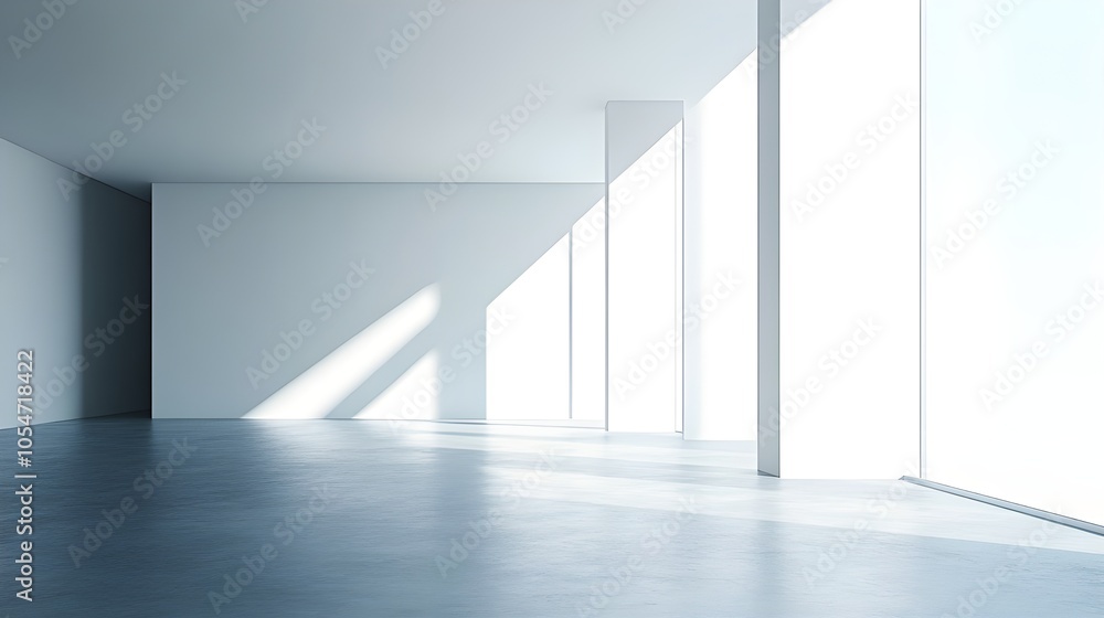 Serene Hall with White Columns. Serene Hall with White Columns.