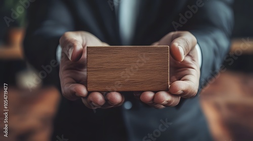 Businessman holds a wooden block in his hands. The concept of personnel selection and management within the team. Dismissal and hiring people to work. Human Resource Management. Leader selection. 