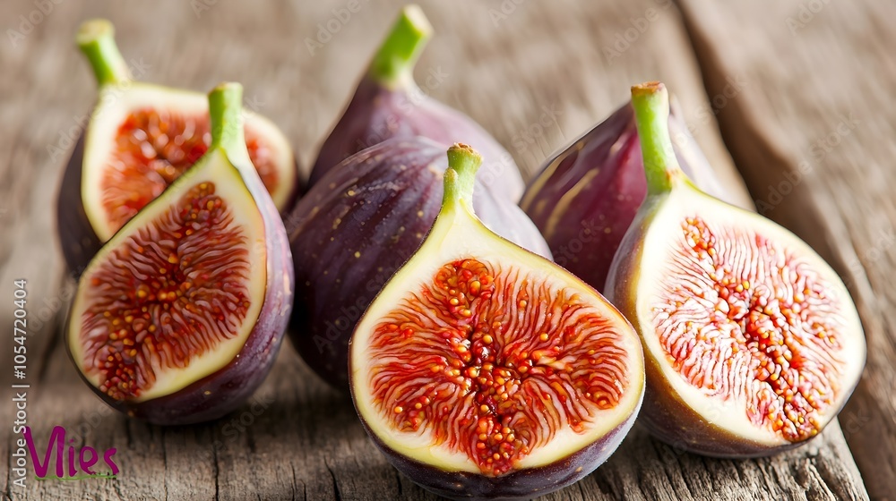 Luscious fiber rich figs in warm earthy tones showcasing their natural medicinal glow and vibrant appetizing display Luscious fiber rich figs in warm earthy tones showcasing their natural medicinal glow and vibrant appetizing display