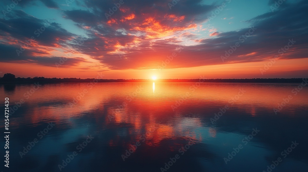 Sunset Reflection over Calm Waters Sunset Reflection over Calm Waters