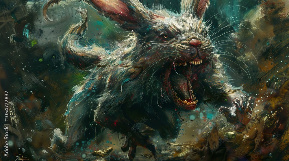Ferocious Rabbit Monster - Digital Painting Ferocious Rabbit Monster - Digital Painting
