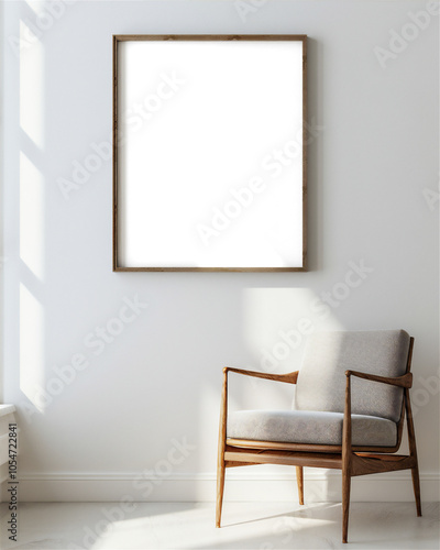 Mock up poster or photo frame on the wall with minimalist room part 11 photo