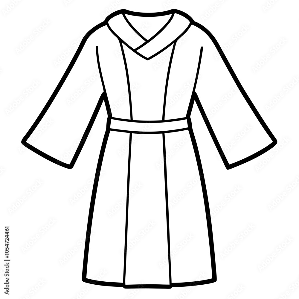 A robe black outline vector illustration on white background. A robe black outline vector illustration on white background.