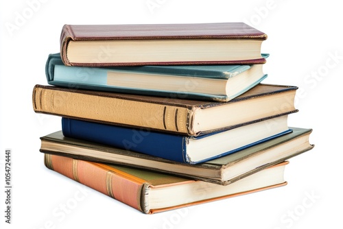 Stack of Vintage Books with Worn Covers and Aged Pages