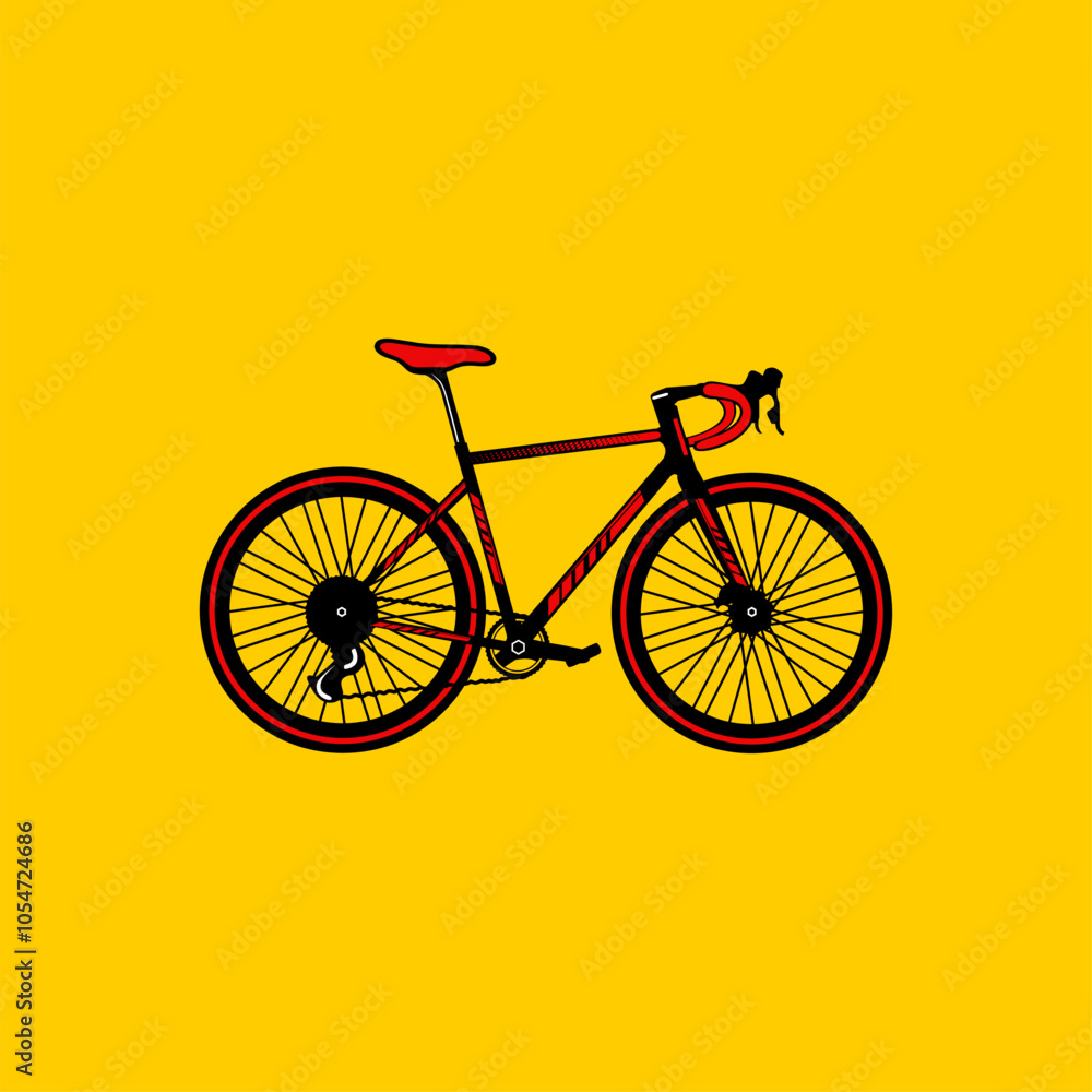 red and black racing bike side view vector line art red and black racing bike side view vector line art