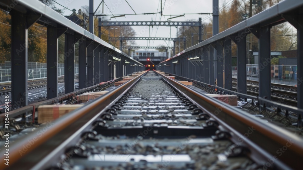The skeleton of the hubs train platform is taking shape with metal beams and supports in place. The skeleton of the hubs train platform is taking shape with metal beams and supports in place.