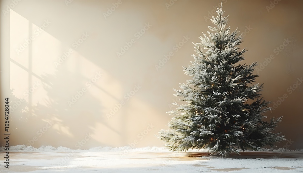 Fototapeta premium Natural Green Christmas Tree Isolated on White Background
