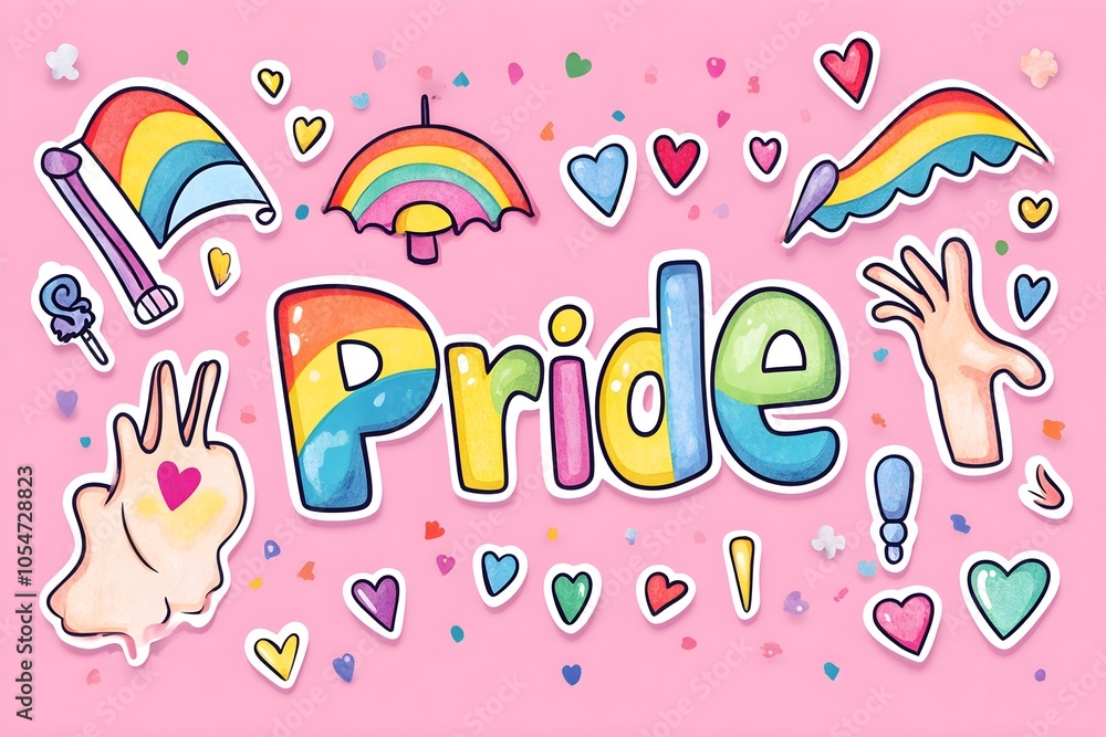 Happy Pride LGBTQ element set. LGBTQ community symbols with star, speech bubbles, flower, heart. Elements illustrated for pride month, bisexual, transgender, gender equality, sticker, rights concept. Happy Pride LGBTQ element set. LGBTQ community symbols with star, speech bubbles, flower, heart. Elements illustrated for pride month, bisexual, transgender, gender equality, sticker, rights concept.