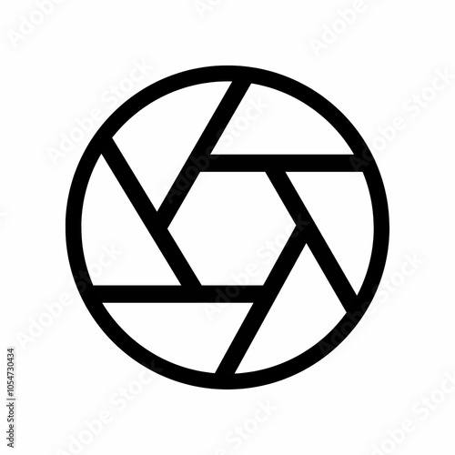 Schilderij op canvas Aperture icon in black and outline style