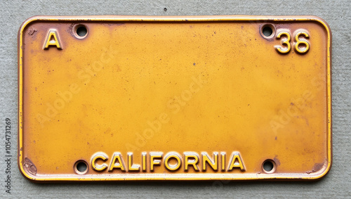 A license old plate antique vintage 1945_california_A 36 with background photo