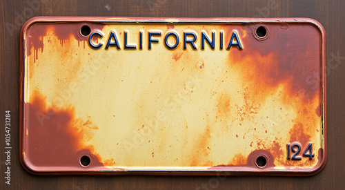 A license old plate antique vintage 1945_california_124 with background