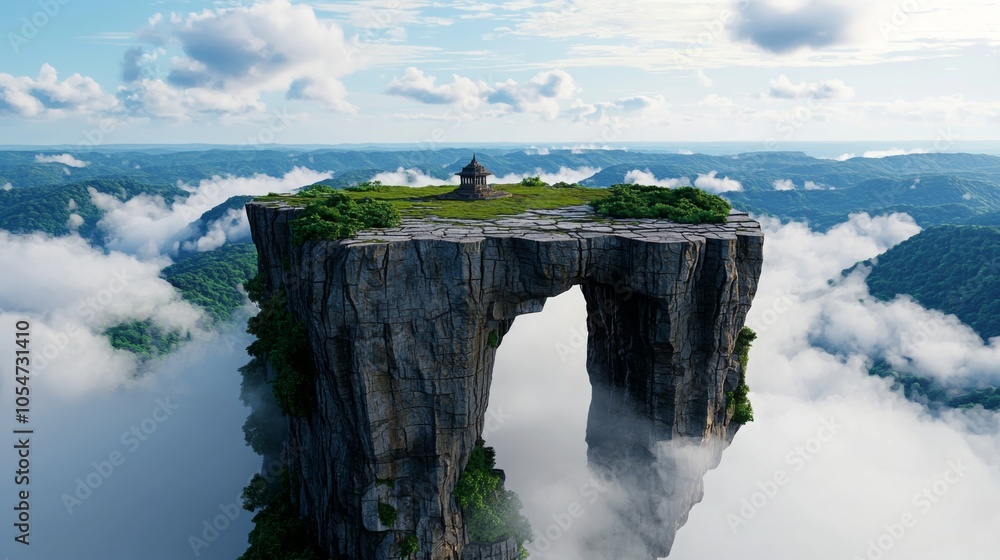 Stunning View of Kailasa Temple in Scenic Landscape Stunning View of Kailasa Temple in Scenic Landscape