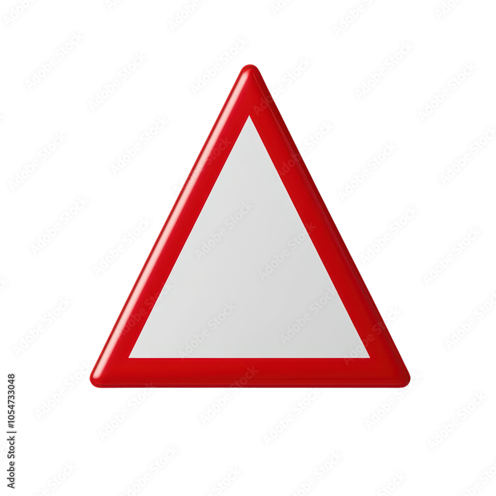 Blank triangular road sign for caution or warning Blank triangular road sign for caution or warning