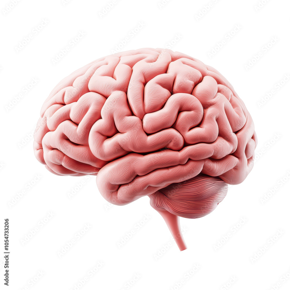 Detailed 3D rendering of a human brain anatomy Detailed 3D rendering of a human brain anatomy