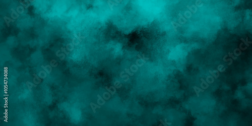 abstract cloud and vapor texture background. Black and teal smoke aquarelle smudge illustration smooth grungy smokey light pastel colors ink glow. Teal color powder explosion	
