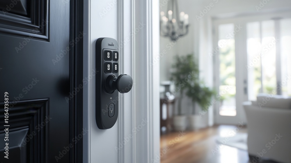 Digital lock door. Smart home. Digital lock door. Smart home.