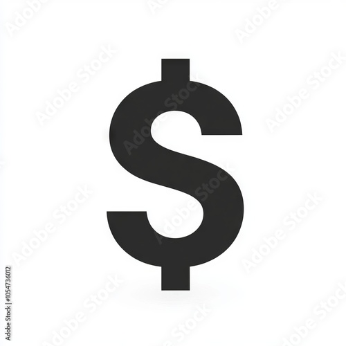 A simple black dollar sign symbol representing currency and finance.