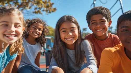 Joyful Group of Children Enjoying the Outdoors