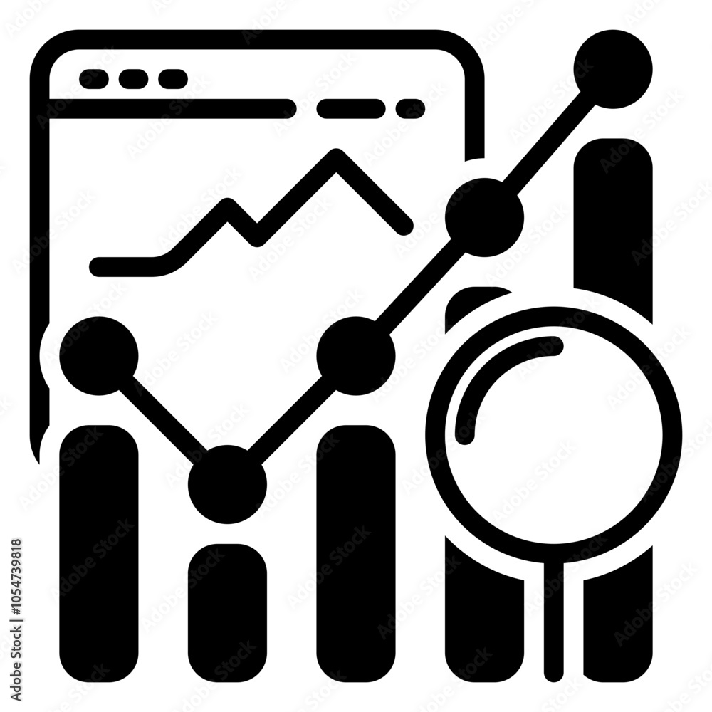 Analytic icon, glyph icon style Analytic icon, glyph icon style