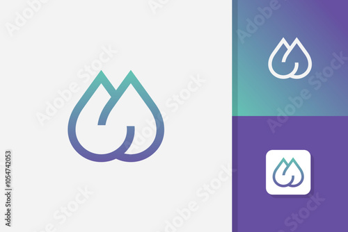 water logo design vector template