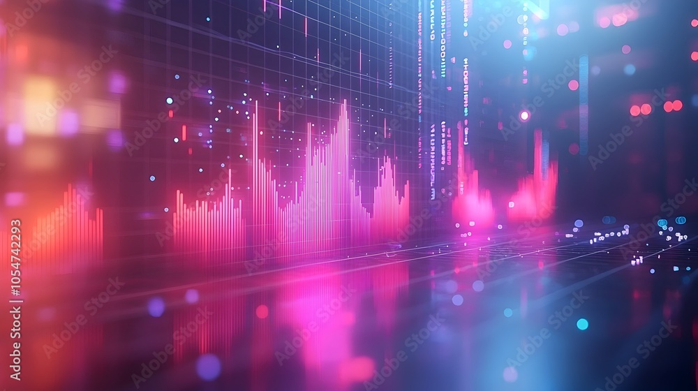 Vibrant Data Visualization with Intersecting Line and Bar Charts Arranged on a Grid Background Representing Diverse Data Trends and Insights Vibrant Data Visualization with Intersecting Line and Bar Charts Arranged on a Grid Background Representing Diverse Data Trends and Insights