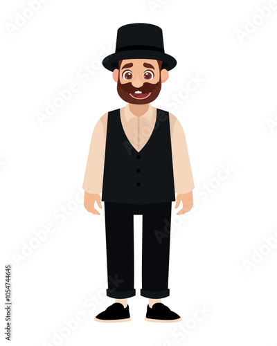 amish man wearing hat