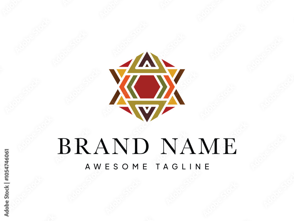 Traditional Asian Colorful Pattern Logo design inspiration