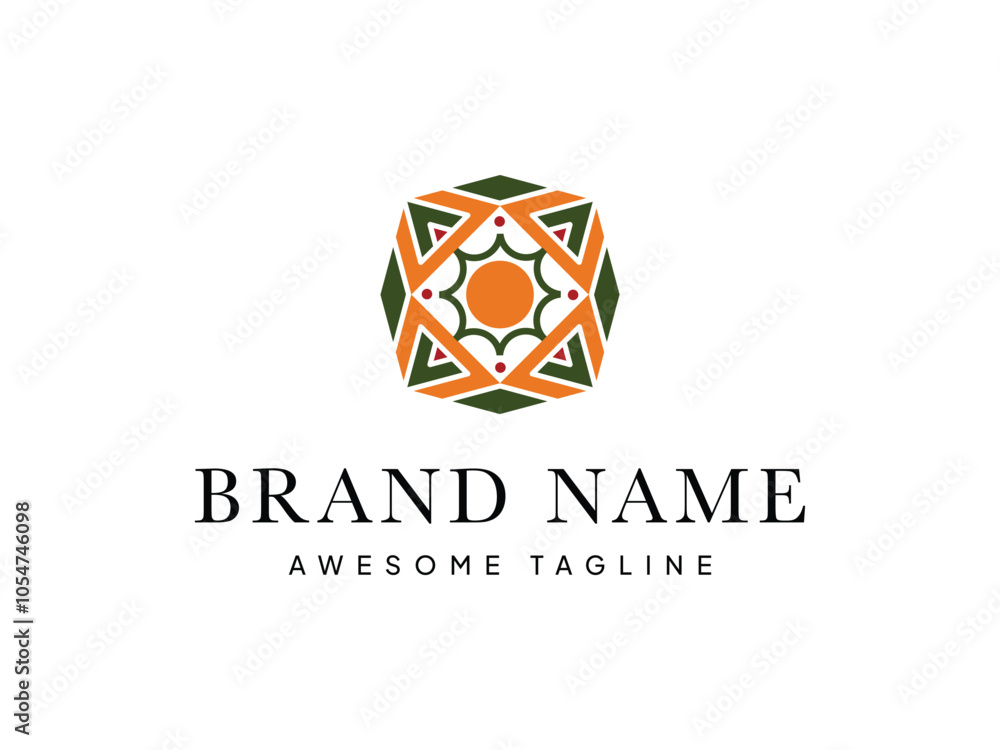 Fototapeta premium Traditional Asian Colorful Pattern Logo design inspiration