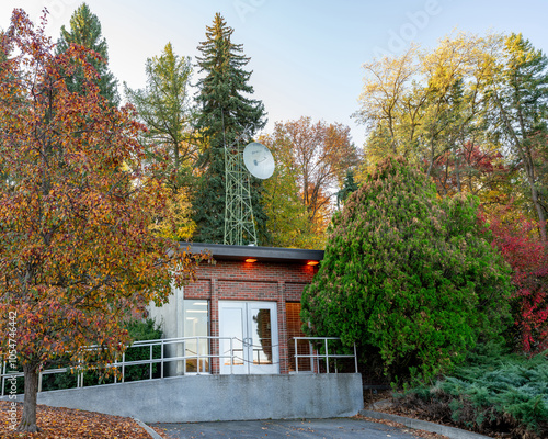 Small university radio station building