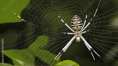 Silver argiope photographed in Linhares, Espirito Santo. Southeast of Brazil. Atlantic Forest Biome. Picture made in 2013. photo