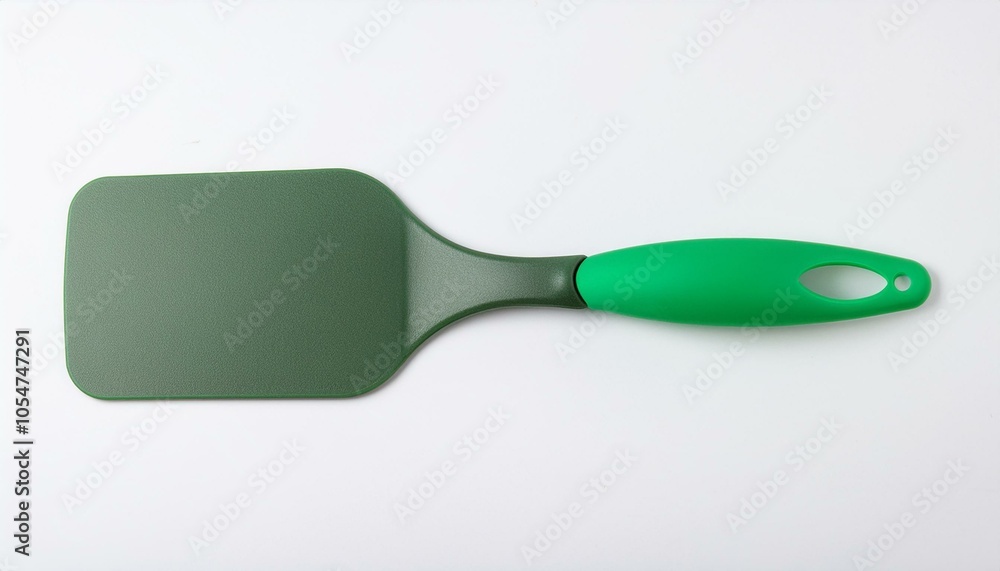 Green Spatula on White Background Green Spatula on White Background