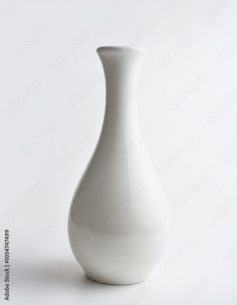 Simple white vase on white background Simple white vase on white background