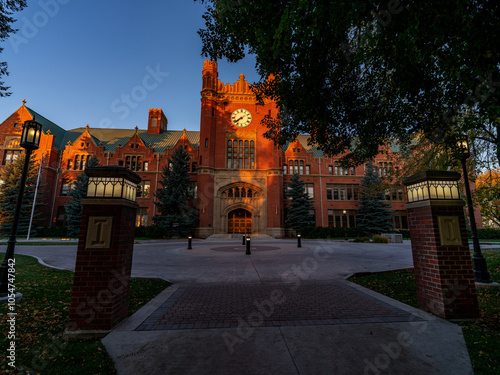 University of Idaho admin building at sunrise